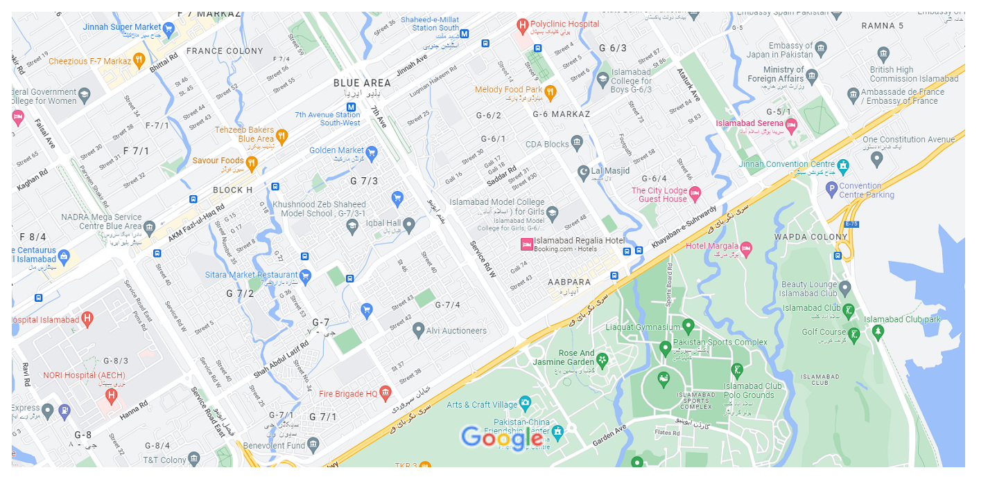 59B, Street #92, Sector G6/1-4, Aabpara Market, Islamabad